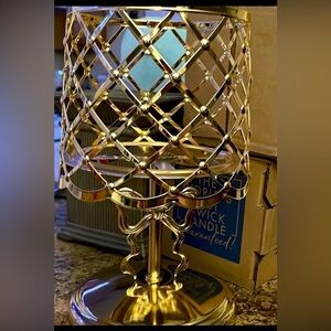 Gold Bow 3wick Candle Holder by bath and body works